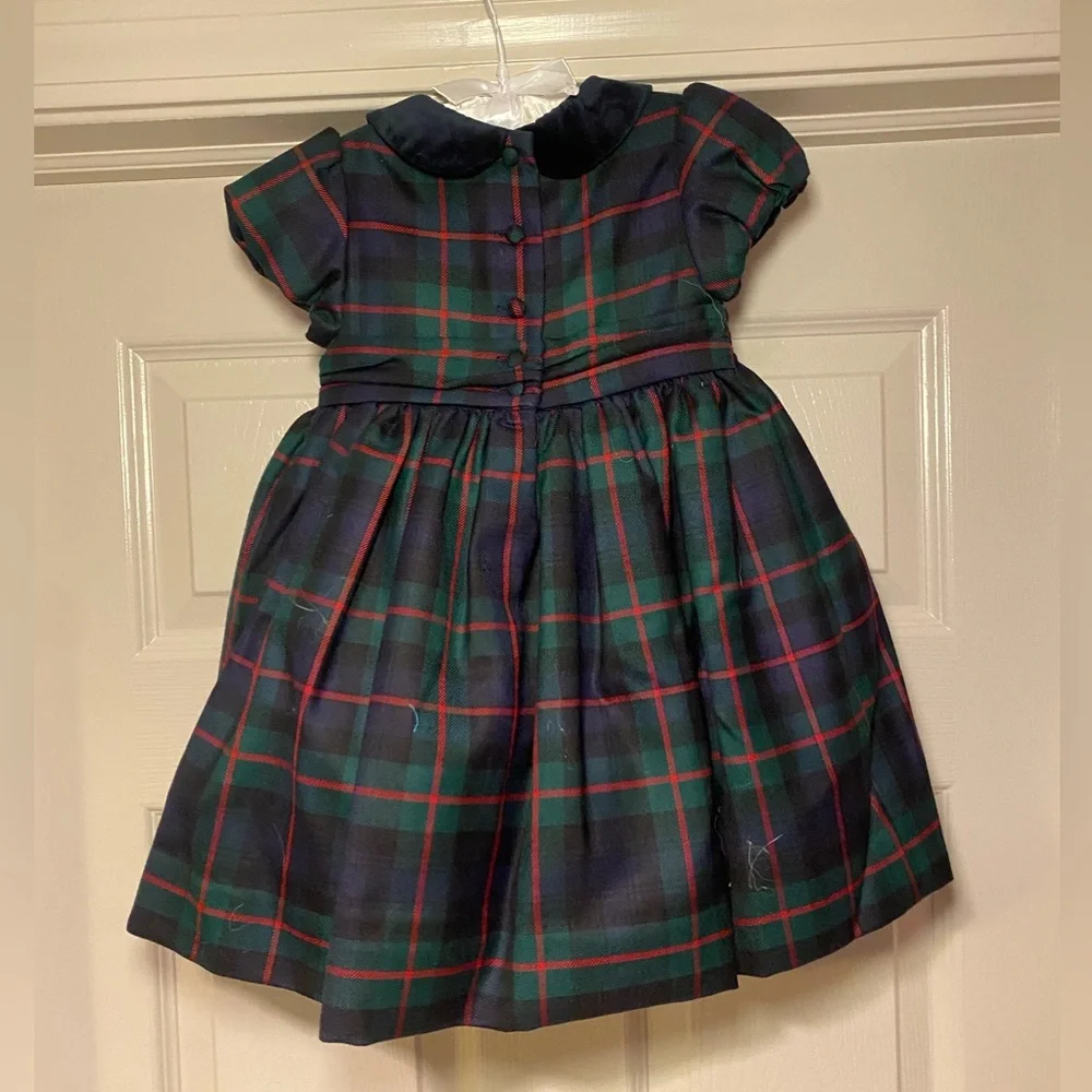 NWT Ralph Lauren Plaid Hand‎ Smocked Wool Dress & Bloomer Special Occasion